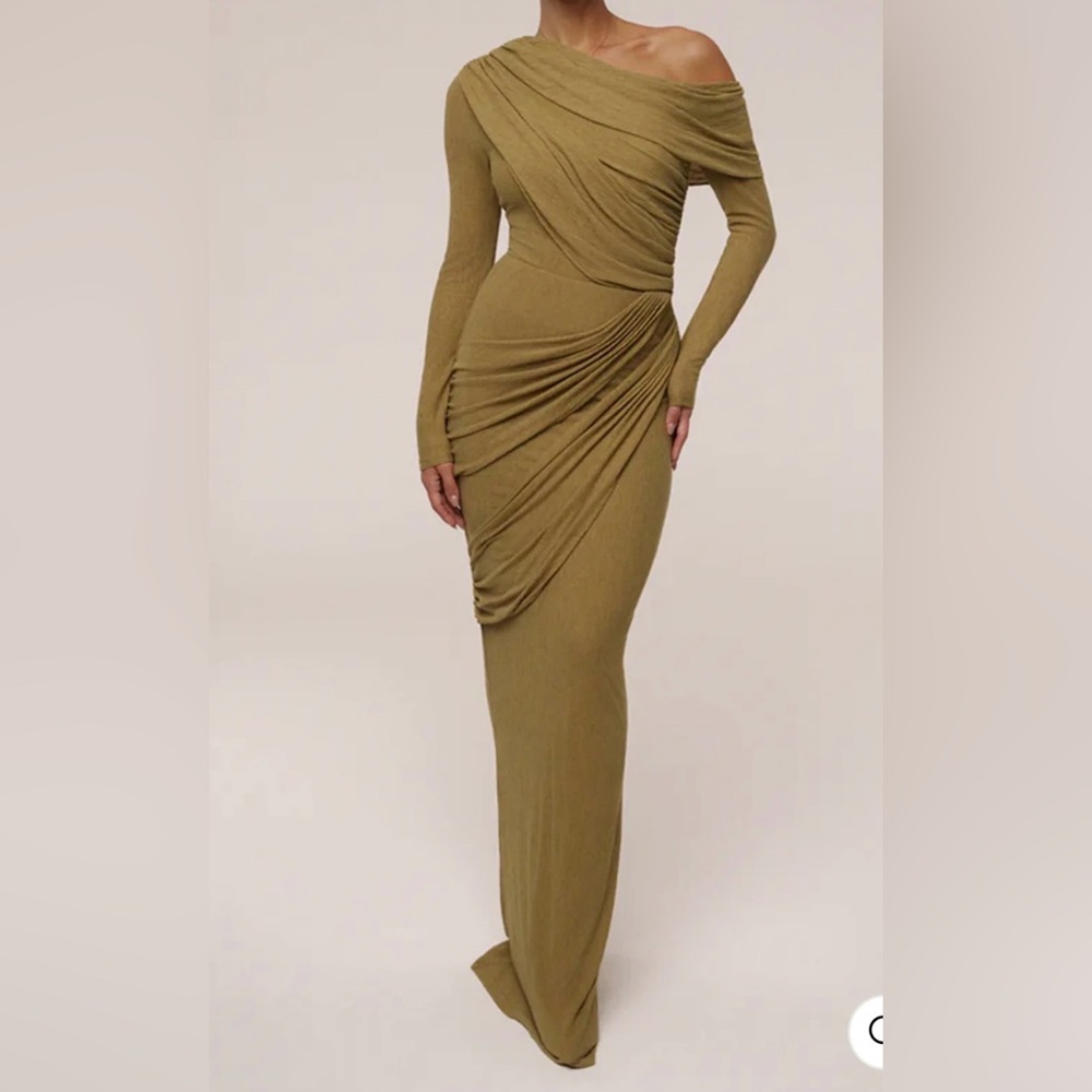 Jluxlabel Olive Green Long Sleeve Dress